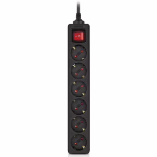Мережевий фільтр живлення REAL-EL RS-6 Protect M 1.8m, black (EL122300032)