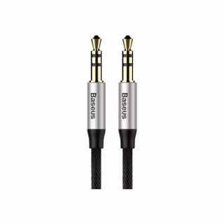 Кабель мультимедийный 3.5mm M to 3.5mm M 1.5m silver-black Baseus (CAM30-CS1)