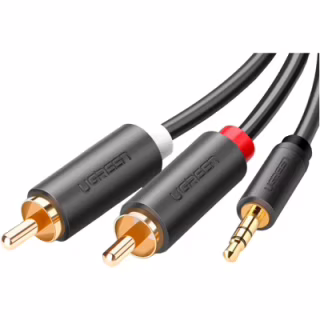 Кабель мультимедийный 3.5mm F to 2xRCA M 1.5m Black Ugreen (10511)
