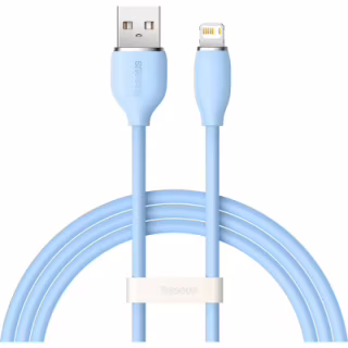 Дата кабель USB 2.0 AM to Lightning 1.2m 2.4A Jelly Liquid Silica Gel Blue Baseus (CAGD000003)