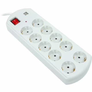 Мережевий фільтр живлення PowerPlant 10м, 10 розеток, USB, євро, 100% мідь (YS-N6065/10) (EX610563)