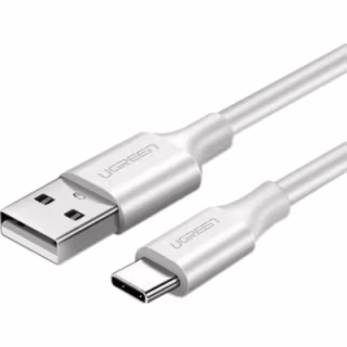 Дата кабель USB 2.0 AM to USB-C 0.5m 3.0A (18W) Nickel Plating US287 White Ugreen (60120)