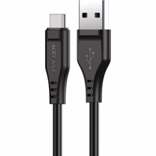 Дата кабель USB 2.0 AM to USB-C 1.2m 3.0A TPE Black Acefast (6974316280866)