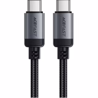 Дата кабель USB-C to USB-C 1.2m 3A aluminum alloy C20-03 Black Acefast (6974316283775)