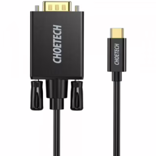 Кабель мультимедийный USB-C to VGA M 1.8m black Choetech (XCV-1801-BK)