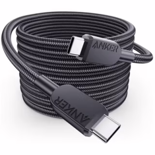 Дата кабель USB-C to USB-C 0.9m 240W nylon 310 black Anker (A81D5H11)