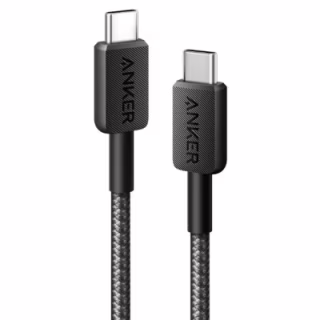 Дата кабель USB-C to USB-C 1.8m nylon 322 black Anker (A81F6G11)