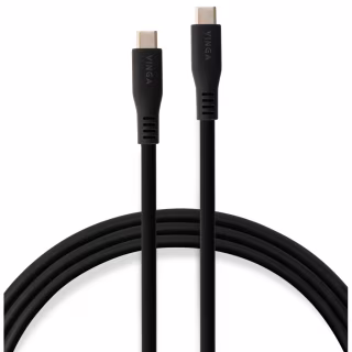 Дата кабель USB-C to USB-C 1.2m UBS3.2 Gen2 10G 100W Chip Silicon Black Vinga (VCPDCCC31012SB)