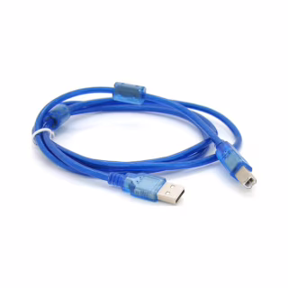 Кабель для принтера USB 2.0 AM/BM 1.5m 2x ferrite transparent Voltronic (YT-AM/BM-1.5T)