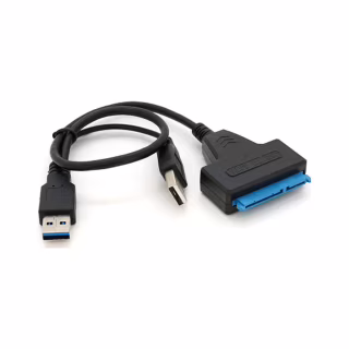 Переходник USB 3.0 AM + USB 2.0 AM to SATA 0.1m for HDD/SSD black Voltronic (YT-C3.0+2.0-SATA/0.1)