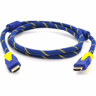 Кабель мультимедійний HDMI M to HDMI M 3.0m V1.4 blue yellow Merlion (YT-HDMI(M)/(M)NY/BL-3.0m)