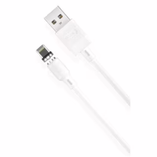 Дата кабель USB 2.0 AM to Lightning 1.0m 2.1A magnetic pvc white XO (NB187-L-1-WH)
