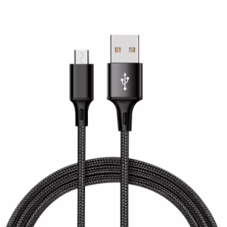 Дата кабель USB 2.0 AM to Micro 5P 2.0m 1.5A braided black XO (NB143-M2-BK)