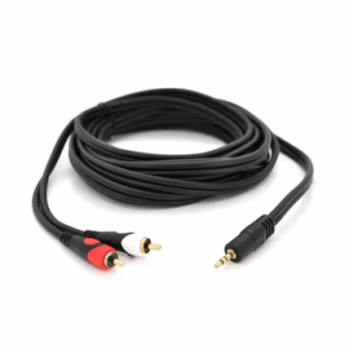 Кабель мультимедійний 3.5mm M to 2xRCA M 5.0m black Voltronic (YT-3.5(M)/2хRCA(M)-5.0PCu)