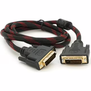 Кабель мультимедийный DVI M to DVI M 1.5m 24+1pin black/red Merlion (YT-DVI(M)/(M)NY/RD-1.5m)