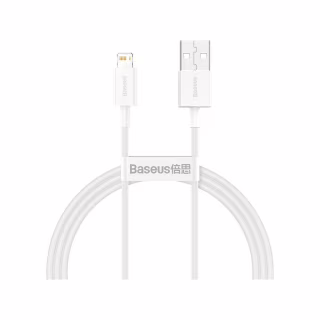 Дата кабель USB 2.0 AM to Lightning 1.0m 2.4A white Baseus (CALYS-A02)