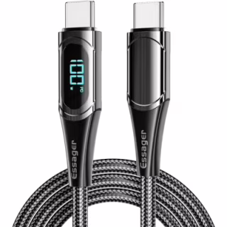 Дата кабель USB-C to USB-C 2.0m 100W Digital Display black Essager (ES-XCTT1-YDA01)