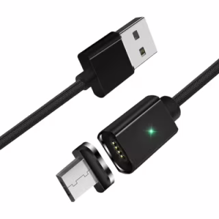 Дата кабель USB 2.0 AM to Micro 5P 1.0m Magnetic black Essager (EXCCXM-ML01)