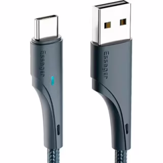 Дата кабель USB 2.0 AM to USB-C 0.25m black Essager (EXCT-LSB01)