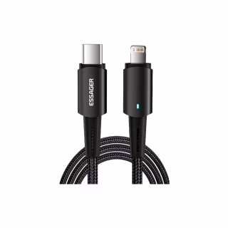Дата кабель USB-C to Lightning 2.0m 20W black Essager (EXCTL-CGA01)