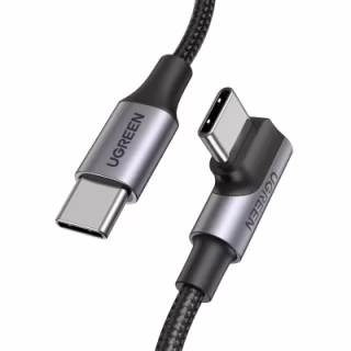Дата кабель USB-C 2.0 to USB-C 1.0m 90° corner US334 black Ugreen (70643)