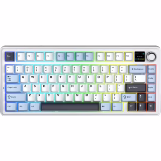 Клавіатура Aula F75 MAX Wireless/Bluetooth UA White/Blue (6978080501158)