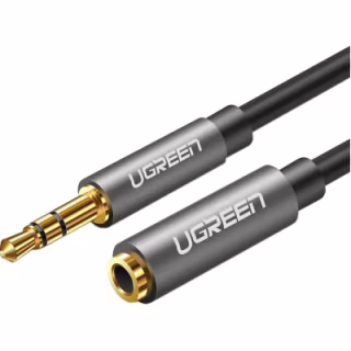 Кабель мультимедийный 3.5mm M to 3.5mm F 1.5m AV118 gray Ugreen (10593)