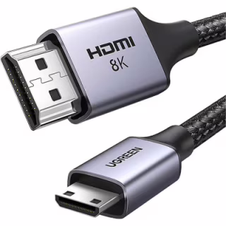 Кабель мультимедийный HDMI M to HDMI mini M 1.0m 8K HD163 black Ugreen (15514)