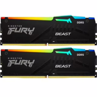 Модуль пам'яті для комп'ютера DDR5 64GB (2x32GB) 5200 MHz Beast RGB Kingston Fury (ex.HyperX) (KF552C40BBAK2-64)