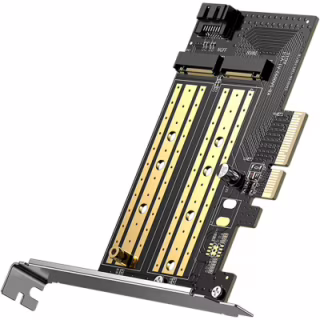 Контролер Ugreen PCI-E 3.0 for SSD M.2 NVMe + M.2 NGFF CM302 (70504)