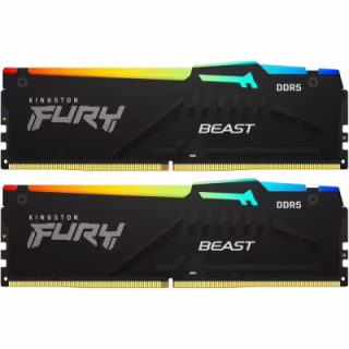 Модуль памяти для компьютера DDR5 128GB (2x64GB) 5600 MHz Beast RGB Kingston Fury (ex.HyperX) (KF556C40BBAK2-128)