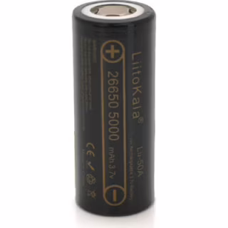 Акумулятор 26650 5000mAh (5100-5500mAh) 25A, 3.7V (2.5-4.2V), Black, 2шт в уп., ціна за 1шт Liitokala (Lii-50A / 23383)