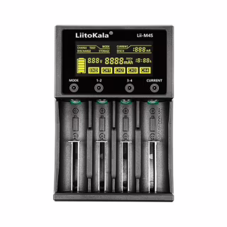 Зарядное устройство для аккумуляторов Liitokala 4 Slots, Type-C, LED disp, Li-ion 3.7V/1.2V, AA/AAA, 18650/26650/16340/14500/10440/18500 (Lii-M4S)