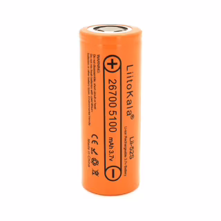 Аккумулятор 26700 Li-Ion 5000mah 5100-5200mah, 3.7V (2.75-4.2V), Orange Liitokala (Lii-52S)