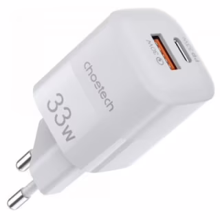 Зарядное устройство Choetech GaN USB-A/USB-C 33W QC3.0/PD/PPS (PD5006-EU-WH)