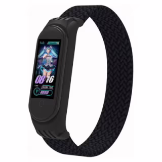 Ремінець до фітнес браслета Armorstandart Braided Solo Loop для Xiaomi Mi Band 7/6/5/4 Black size L (ARM58763)
