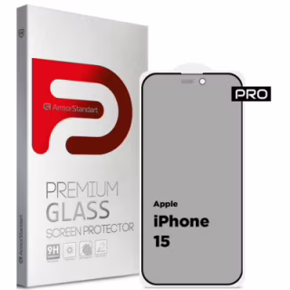 Скло захисне Armorstandart Pro Anti-spy Matte Apple iPhone 15 Black (ARM73171)