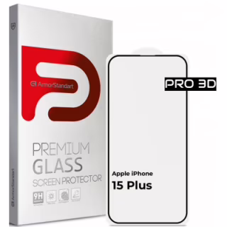 Скло захисне Armorstandart Pro 3D Apple iPhone 15 Plus Black (ARM68218)