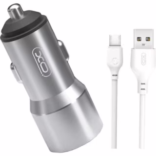Зарядний пристрій XO TZ09 2.4A/2 USB + cable Type-C Grey (XO-TZ09T-GR)