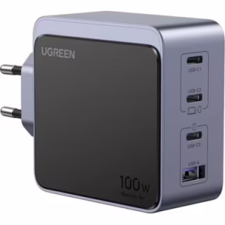 Зарядное устройство Ugreen 4xUSB 100W (3xUSB-C+USB-A) Gan Nexode Fast Charger Grey X565 (35043)