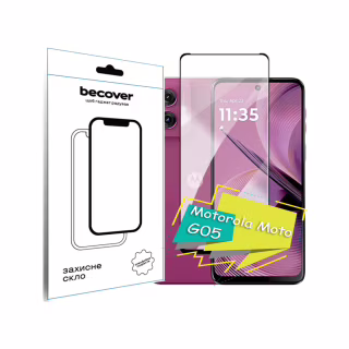 Стекло защитное BeCover Motorola Moto G05 Black (713413)