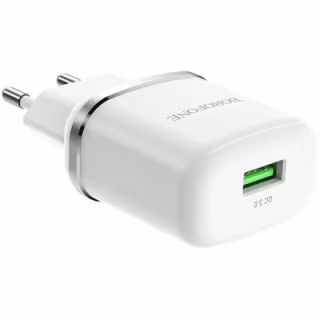 Зарядний пристрій BOROFONE BA36A High Speed USB QC3.0 18W White (6931474715975)