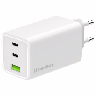 Зарядное устройство ColorWay C101B GaN Mini 100W PD PPS 2xUSB-C + USB-A white (CW-CHS061PD-WT)