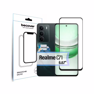 Стекло защитное BeCover Realme C71 Black (713728)