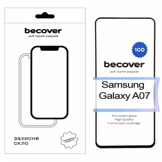 Скло захисне BeCover 10D Samsung Galaxy A07 SM-A075 Black (713684)