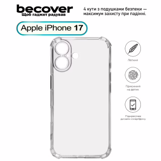 Чохол до мобільного телефона BeCover Anti-Shock Apple iPhone 17 Clear (713793)