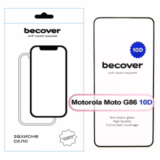 Стекло защитное BeCover 10D Motorola Moto G86 Black (713743)