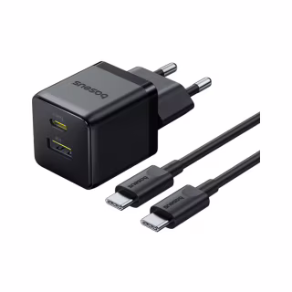Зарядний пристрій Baseus 1xUSB-C 30W + 1xUSB + cable USB-C to USB-C 60W 1.0m (P1011160A113-01)
