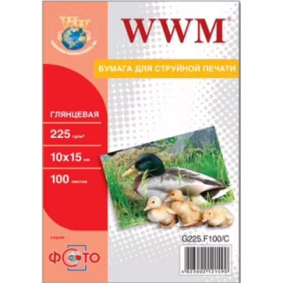 Фотобумага WWM 10x15 (G225.F100/ G225.F100/С)