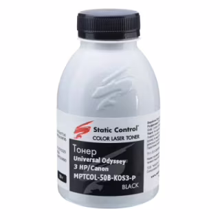 Тонер HP/Canon MPTCOL OS3 50г black (фасовка) Static Control (MPTCOL-50B-KOS3-P)
